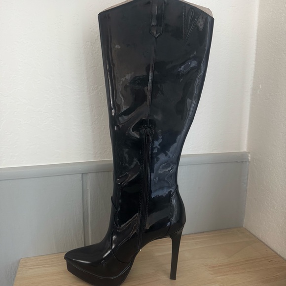 THALIA SODI Trixi Knee Boots Womens Black Platform Comfort  Pointy Toe  Zip-Up - Picture 6 of 13